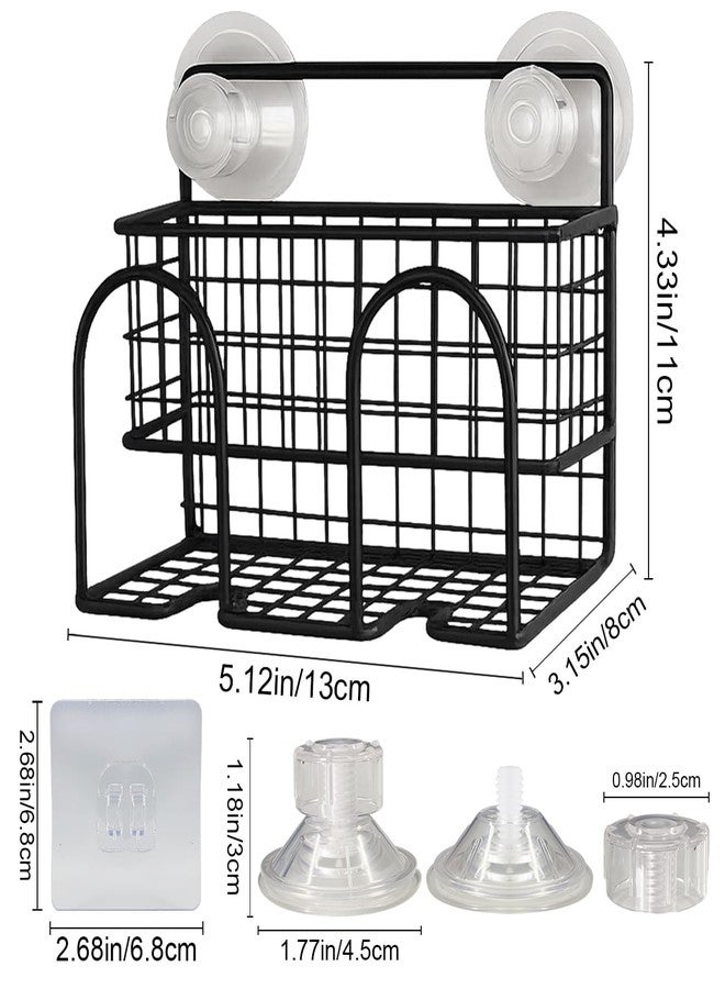 Frayot Sponge Holder for Kitchen Sink, Sink Organizer with 2 Installation Methods, Mesh Design for Sponge, Dish Brush, Scrubber, and Sink Stopper (Black-Small) - Image 2